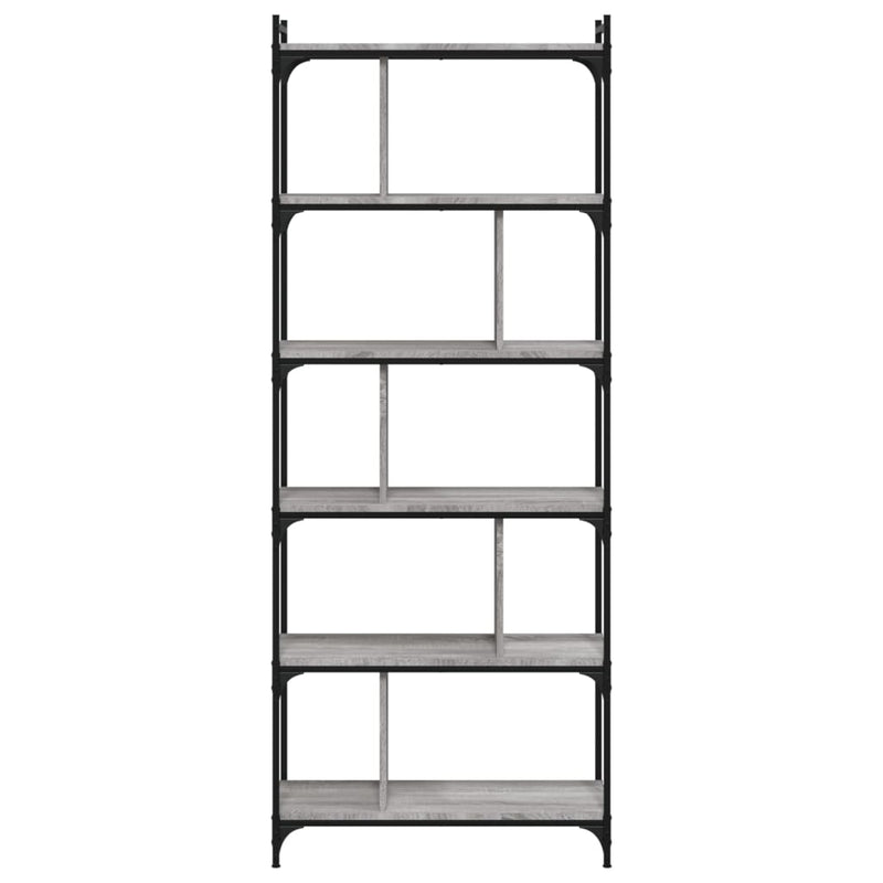 vidaXL 6 szintes szürke sonoma színű fa könyvespolc 76 x 32 x 192 cm