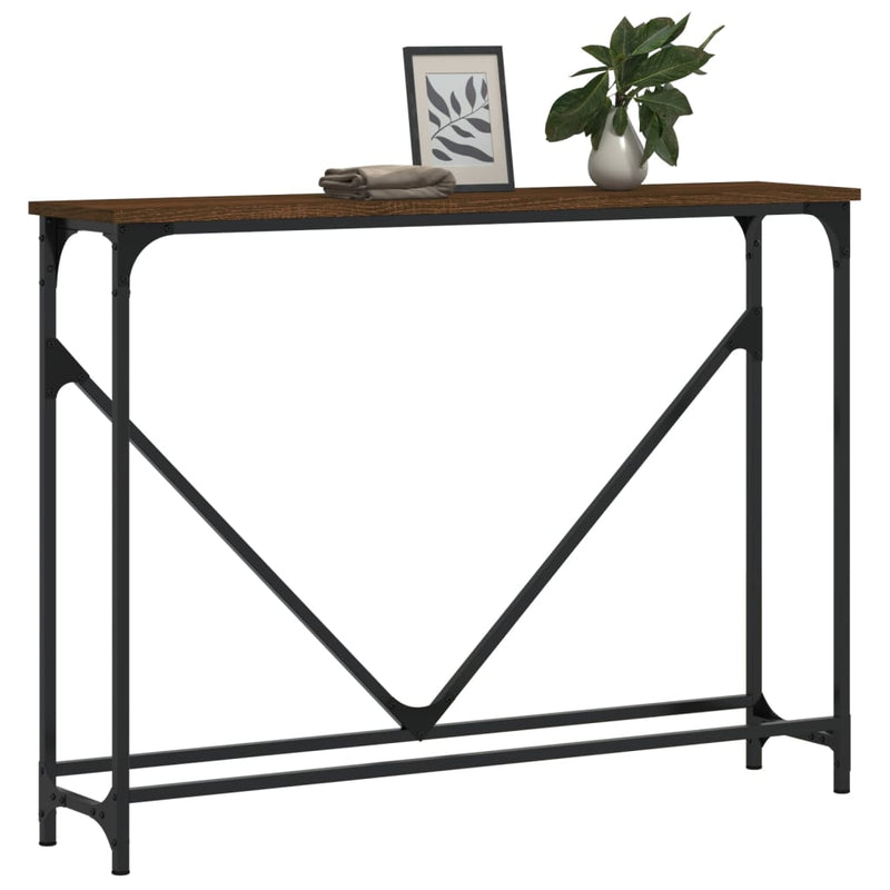 vidaXL barna tölgyszínű szerelt fa tálalóasztal 102 x 22,5 x 75 cm