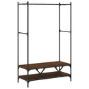 vidaXL barna tölgyszínű szerelt fa ruhatartó polcokkal