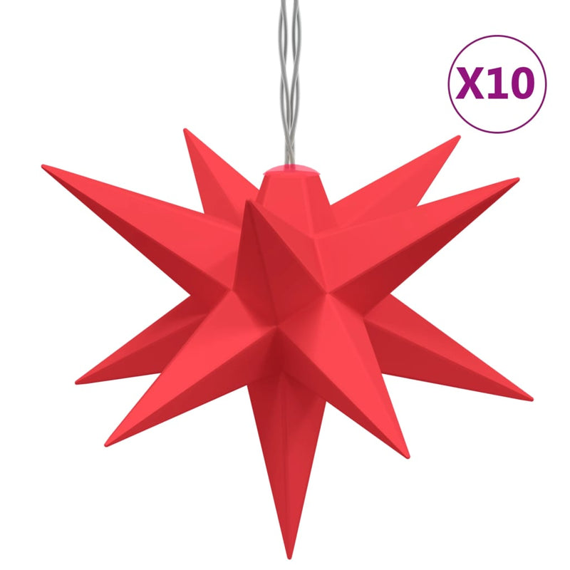 vidaXL 10 db piros karácsonyi lámpa LED-del 10 cm