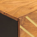 vidaXL 2 db barna-fekete tömör mangófa éjjeliszekrény