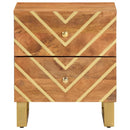 vidaXL fekete-barna tömör mangófa éjjeliszekrény