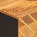 vidaXL barna és fekete tömör mangófa dohányzóasztal 80 x 50 x 40 cm