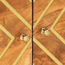 vidaXL barna és fekete tömör mangófa dohányzóasztal 80 x 50 x 40 cm