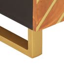 vidaXL barna és fekete tömör mangófa dohányzóasztal 80 x 50 x 40 cm