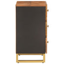 vidaXL barna és fekete tömör mangófa éjjeliszekrény 50x33x60 cm