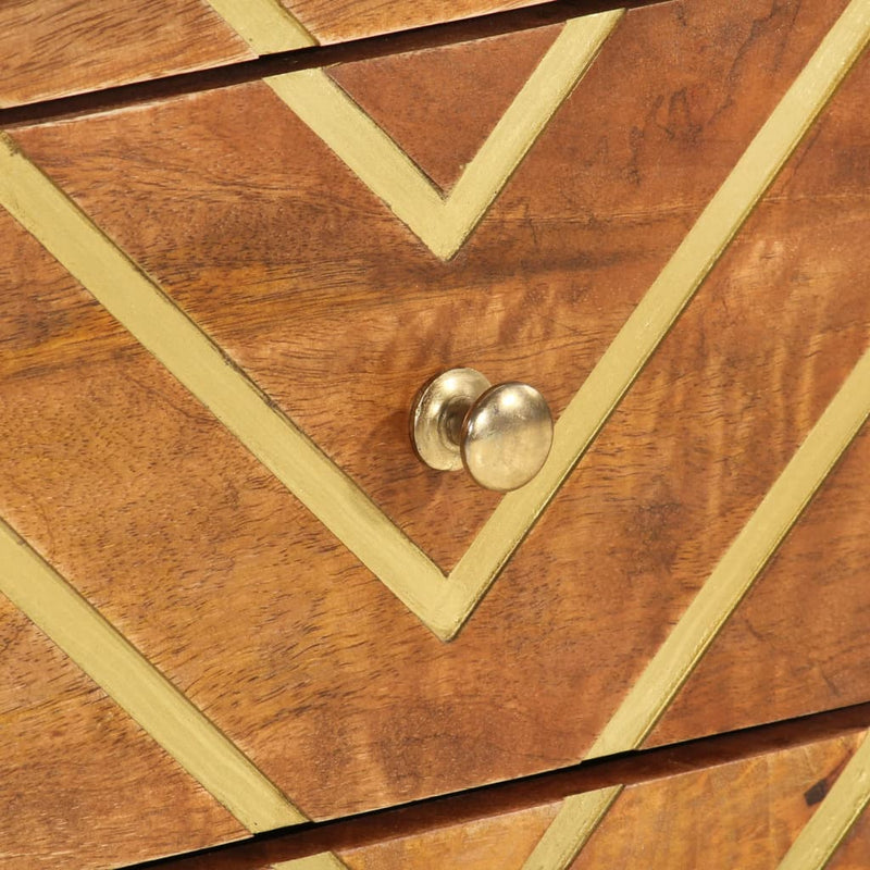 vidaXL barna és fekete tömör mangófa éjjeliszekrény 50x33x60 cm