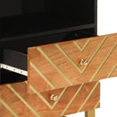 vidaXL barna és fekete tömör mangófa éjjeliszekrény 50x33x60 cm