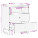 vidaXL barna és fekete tömör mangófa éjjeliszekrény 50x33x60 cm