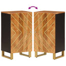 vidaXL barna és fekete tömör mangófa kisszekrény 40x33,5x75 cm