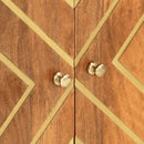 vidaXL barna és fekete tömör mangófa kisszekrény 60x33,5x75 cm