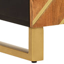 vidaXL barna és fekete tömör mangófa kisszekrény 60x33,5x75 cm