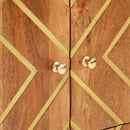 vidaXL barna és fekete tömör mangófa kisszekrény 60x33,5x75 cm