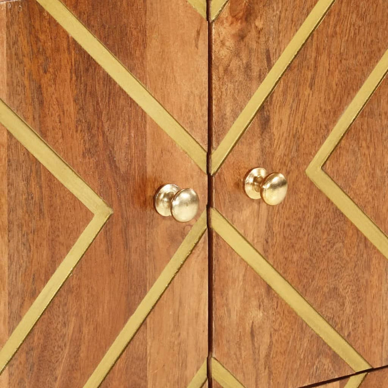 vidaXL barna és fekete tömör mangófa kisszekrény 60x33,5x75 cm