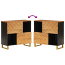 vidaXL barna és fekete tömör mangófa kisszekrény 80x33,5x75 cm