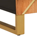 vidaXL barna és fekete tömör mangófa kisszekrény 90x33,5x75 cm