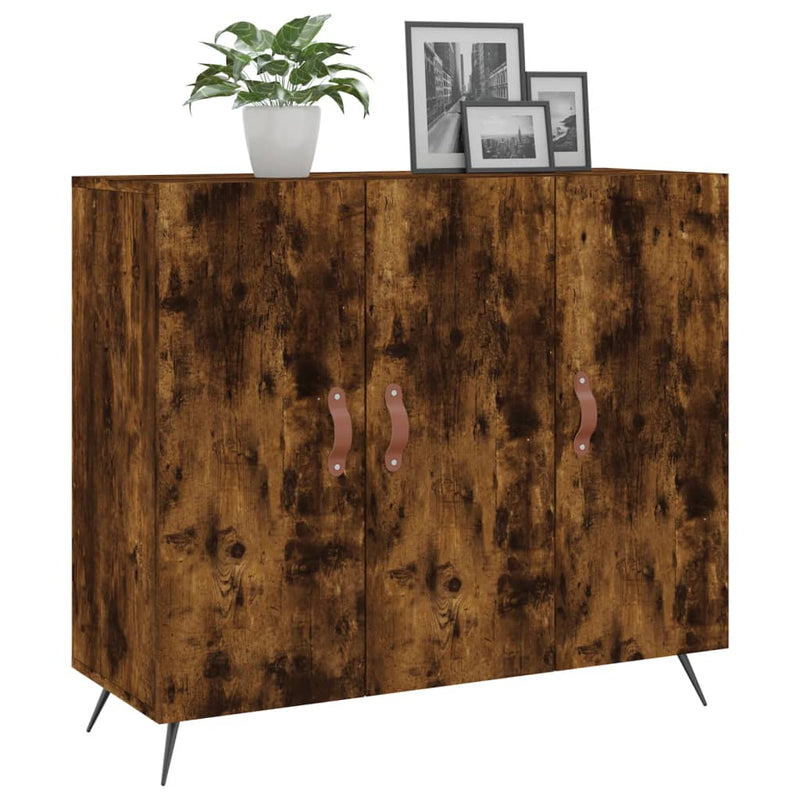 vidaXL füstös tölgy színű szerelt fa tálalószekrény 90 x 34 x 80 cm