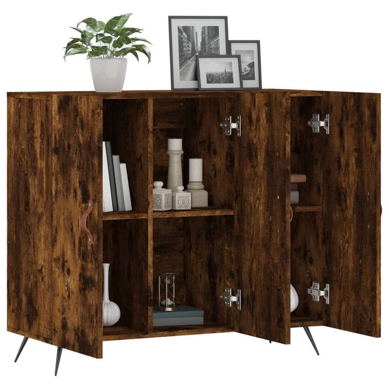 vidaXL füstös tölgy színű szerelt fa tálalószekrény 90 x 34 x 80 cm