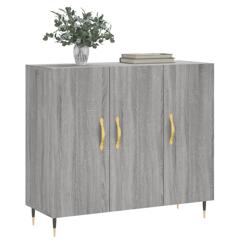 vidaXL szürke sonoma színű szerelt fa tálalószekrény 90 x 34 x 80 cm