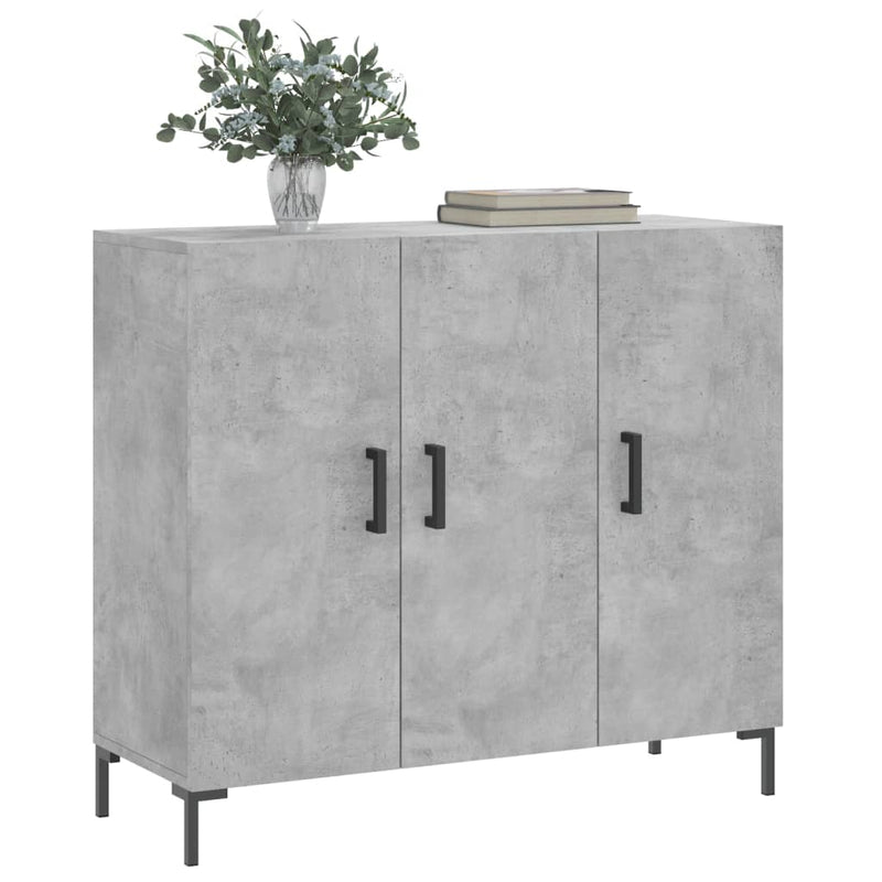 vidaXL betonszürke szerelt fa tálalószekrény 90 x 34 x 80 cm