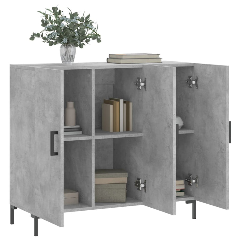 vidaXL betonszürke szerelt fa tálalószekrény 90 x 34 x 80 cm