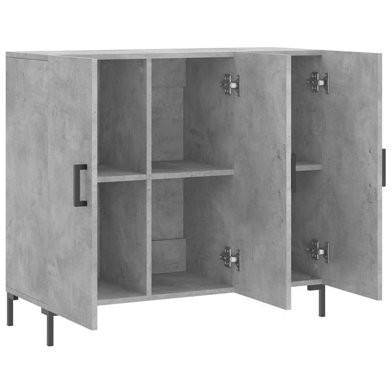 vidaXL betonszürke szerelt fa tálalószekrény 90 x 34 x 80 cm