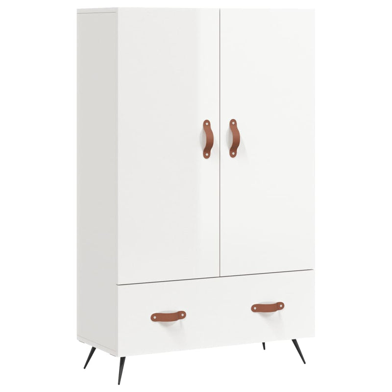 vidaXL magasfényű fehér szerelt fa magasszekrény 69,5 x 31 x 115 cm
