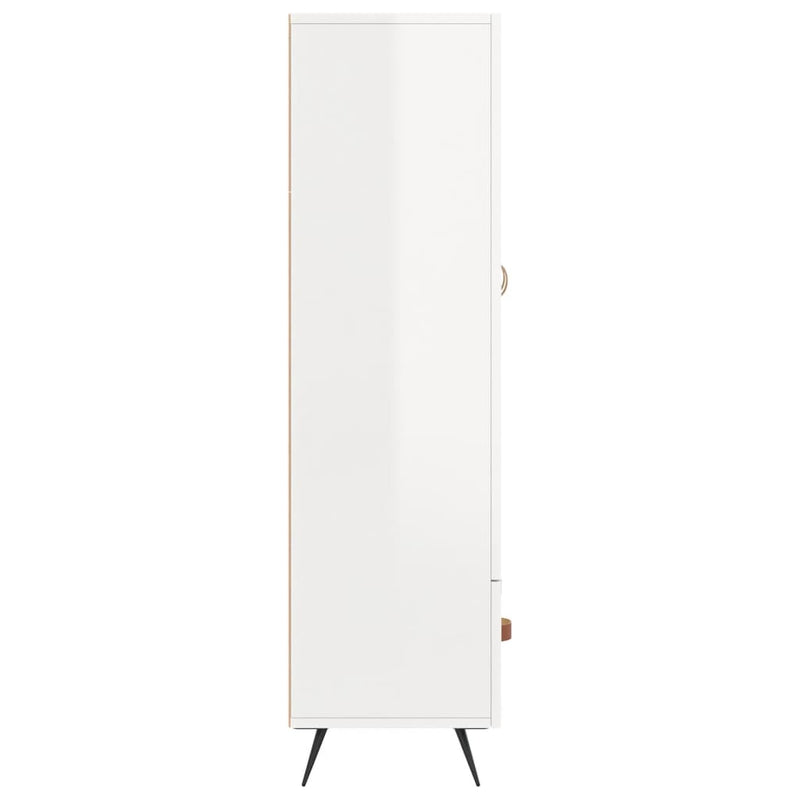 vidaXL magasfényű fehér szerelt fa magasszekrény 69,5 x 31 x 115 cm