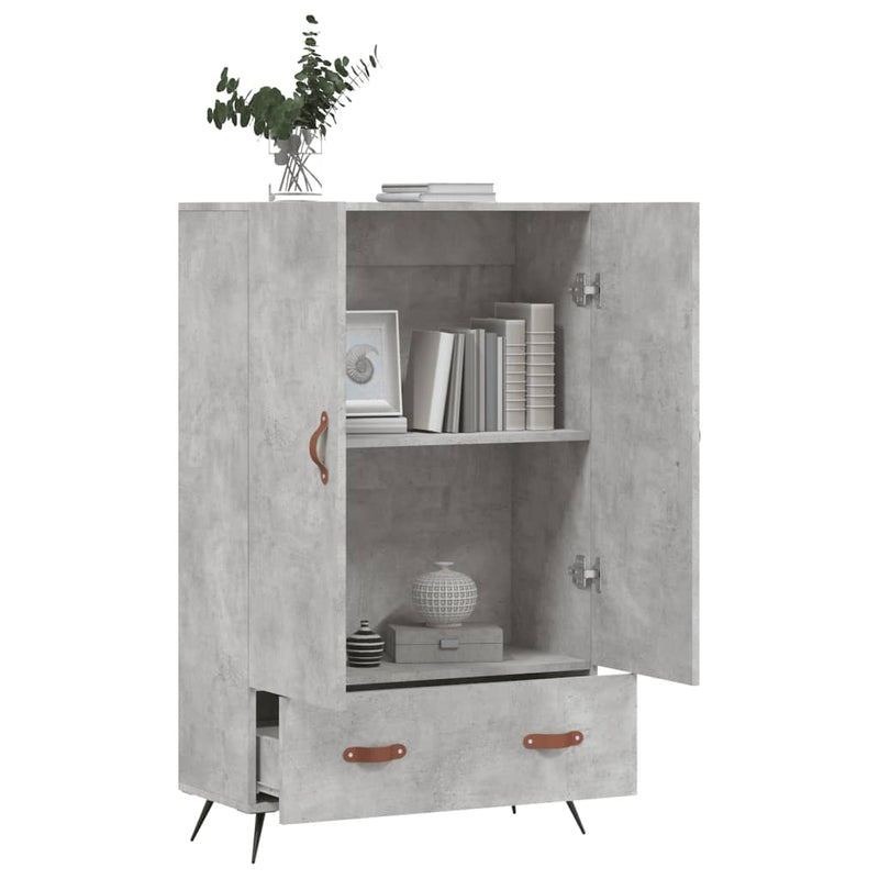 vidaXL betonszürke szerelt fa magasszekrény 69,5 x 31 x 115 cm