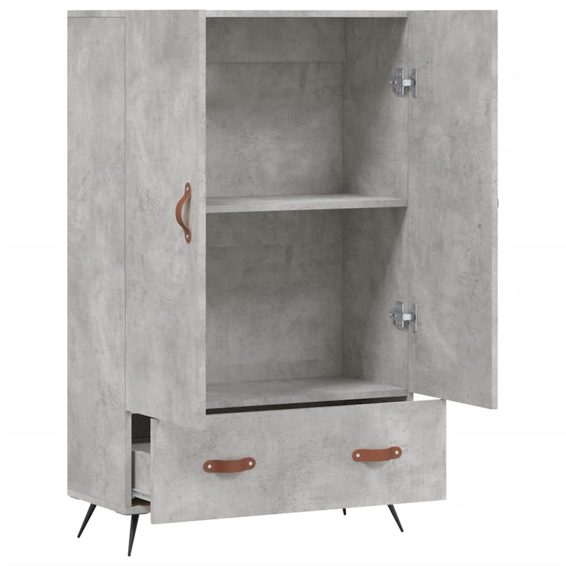 vidaXL betonszürke szerelt fa magasszekrény 69,5 x 31 x 115 cm