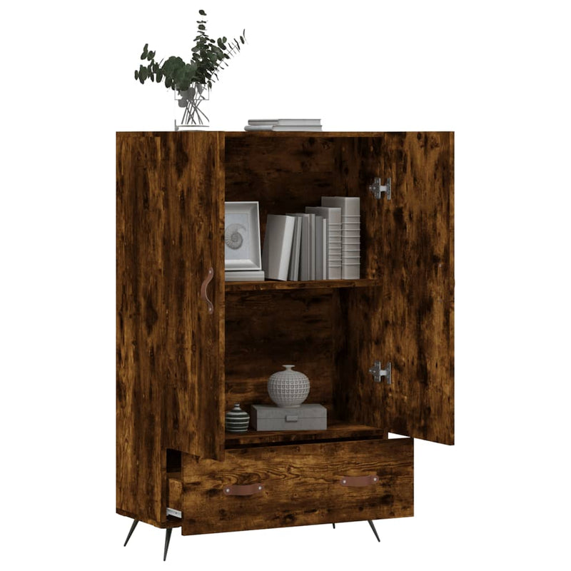 vidaXL füstös tölgy színű szerelt fa magasszekrény 69,5 x 31 x 115 cm