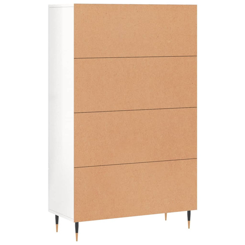 vidaXL magasfényű fehér szerelt fa magasszekrény 69,5 x 31 x 115 cm