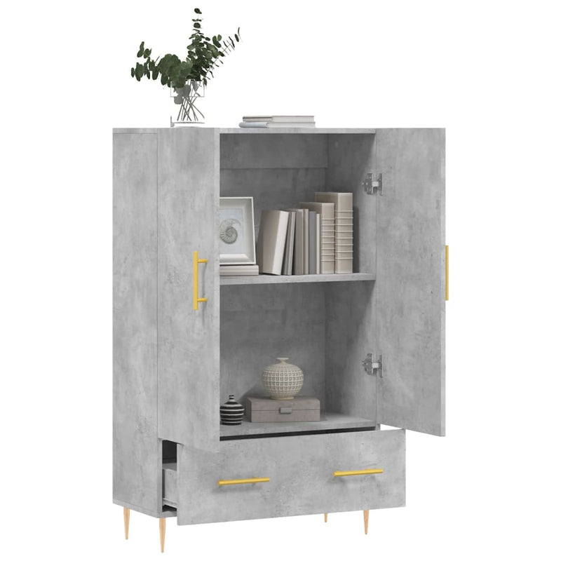 vidaXL betonszürke szerelt fa magasszekrény 69,5 x 31 x 115 cm