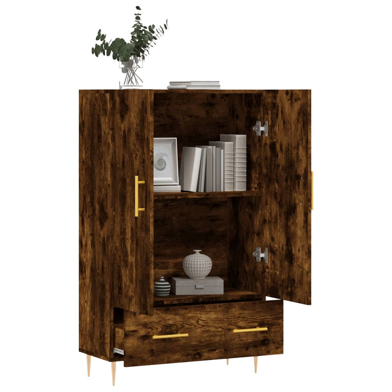 vidaXL füstös tölgy színű szerelt fa magasszekrény 69,5 x 31 x 115 cm