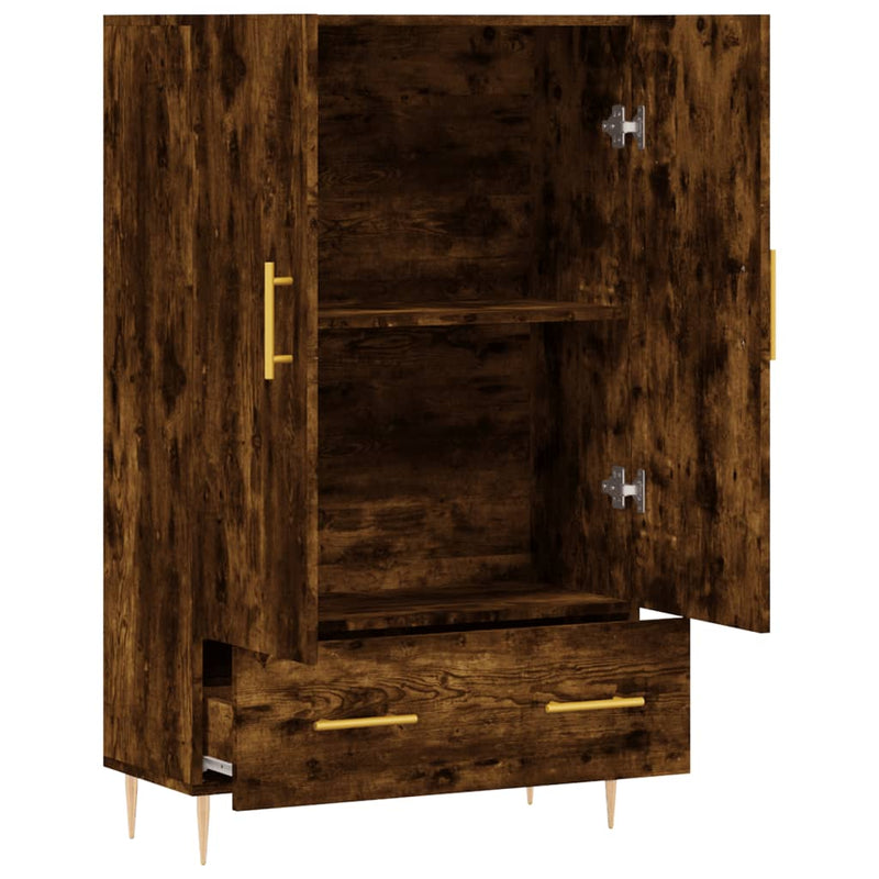 vidaXL füstös tölgy színű szerelt fa magasszekrény 69,5 x 31 x 115 cm
