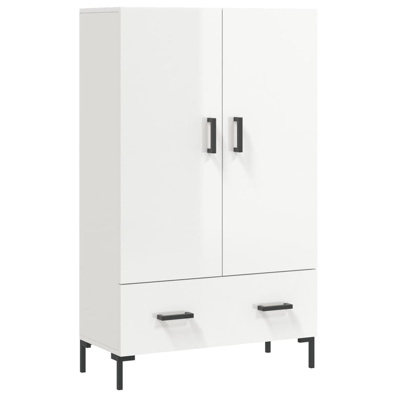 vidaXL magasfényű fehér szerelt fa magasszekrény 69,5 x 31 x 115 cm