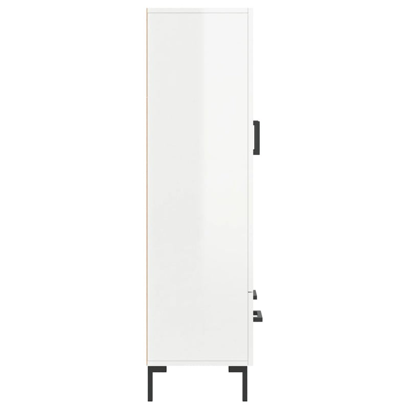 vidaXL magasfényű fehér szerelt fa magasszekrény 69,5 x 31 x 115 cm