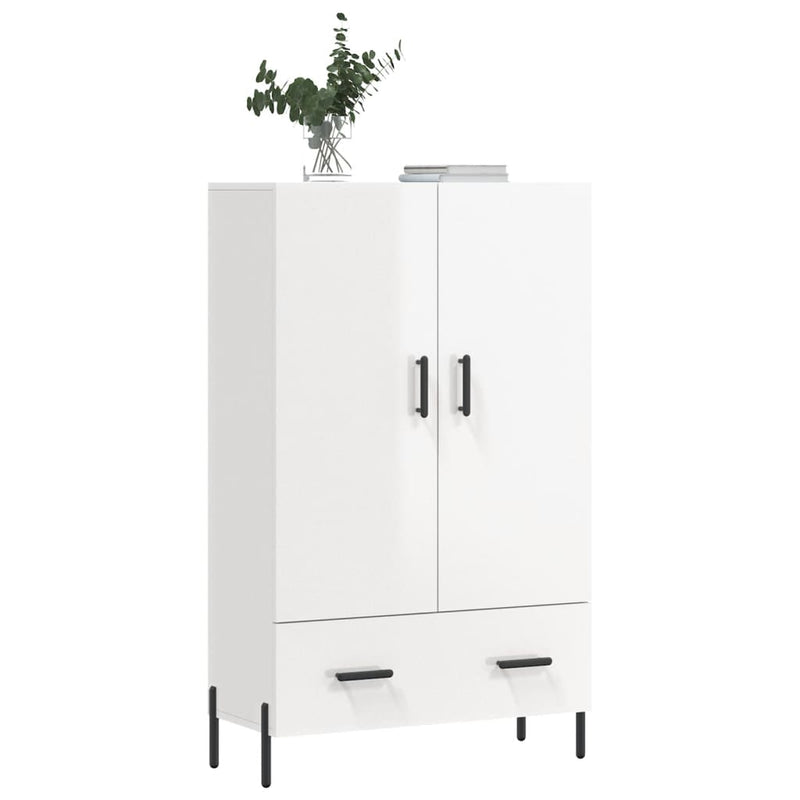 vidaXL magasfényű fehér szerelt fa magasszekrény 69,5 x 31 x 115 cm