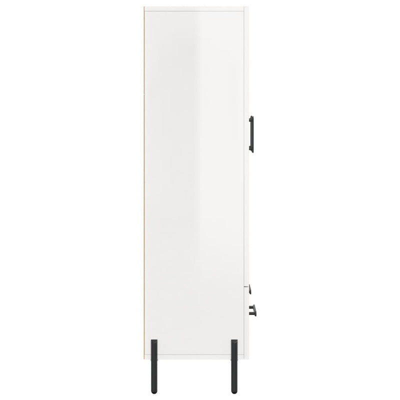 vidaXL magasfényű fehér szerelt fa magasszekrény 69,5 x 31 x 115 cm