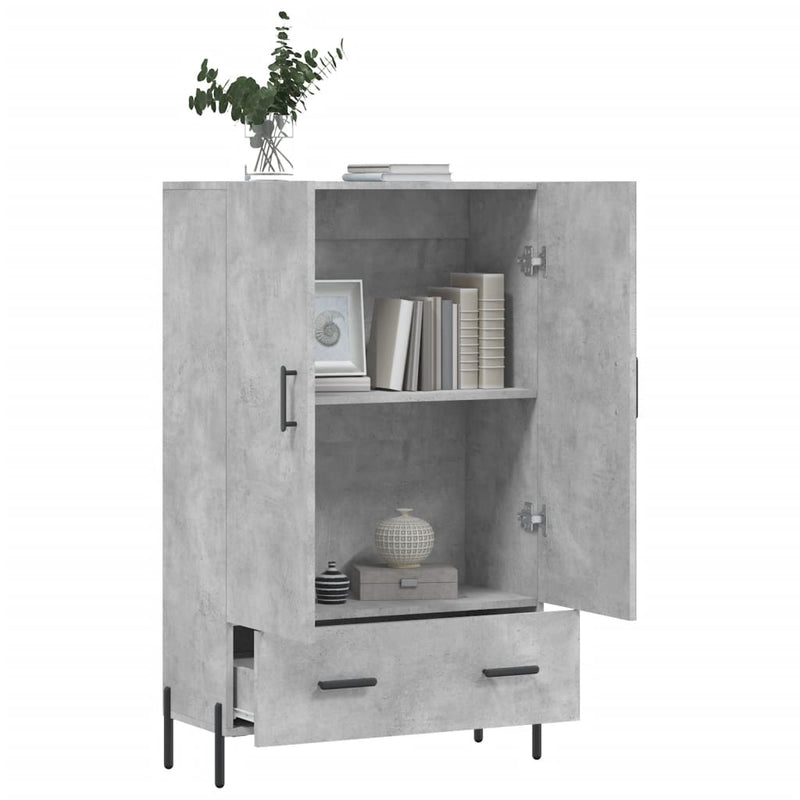 vidaXL betonszürke szerelt fa magasszekrény 69,5 x 31 x 115 cm