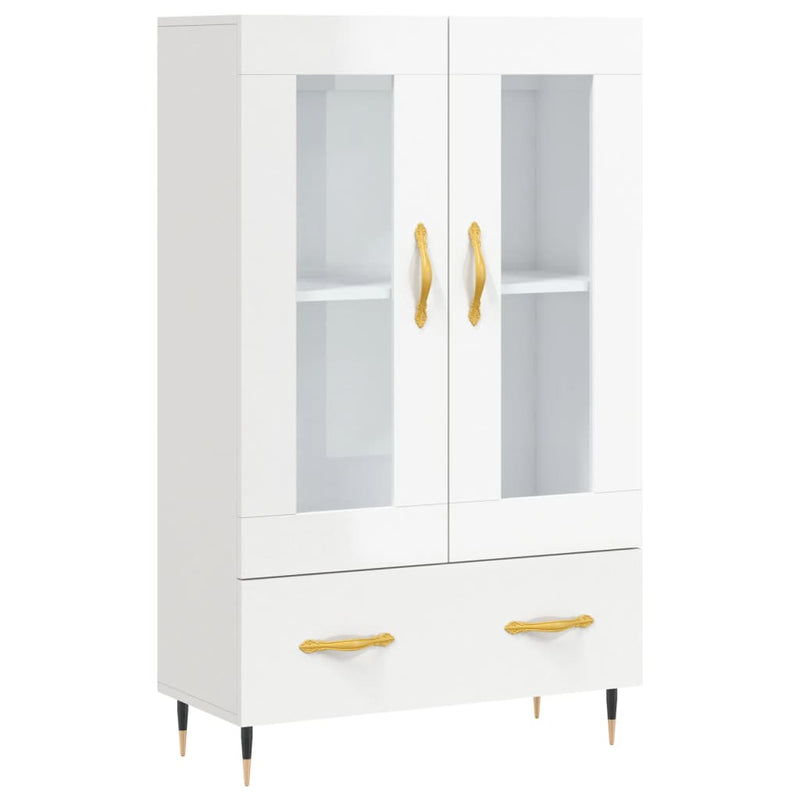 vidaXL magasfényű fehér szerelt fa magasszekrény 69,5 x 31 x 115 cm
