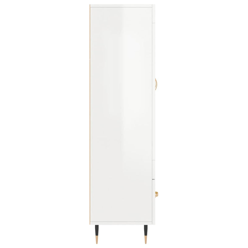 vidaXL magasfényű fehér szerelt fa magasszekrény 69,5 x 31 x 115 cm