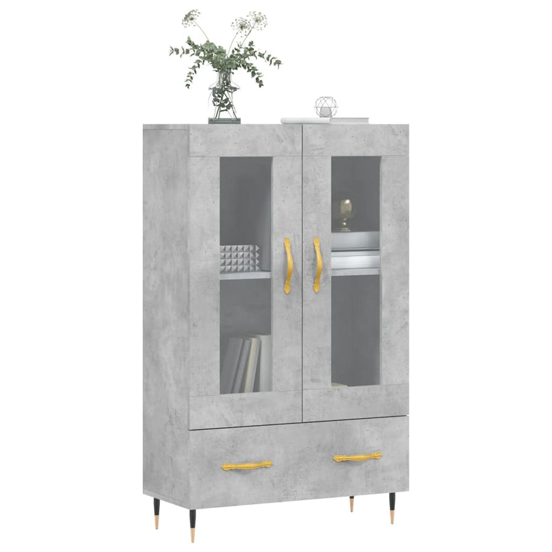vidaXL betonszürke szerelt fa magasszekrény 69,5 x 31 x 115 cm