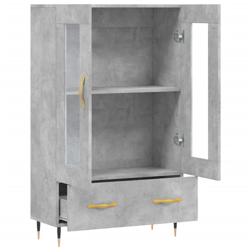 vidaXL betonszürke szerelt fa magasszekrény 69,5 x 31 x 115 cm