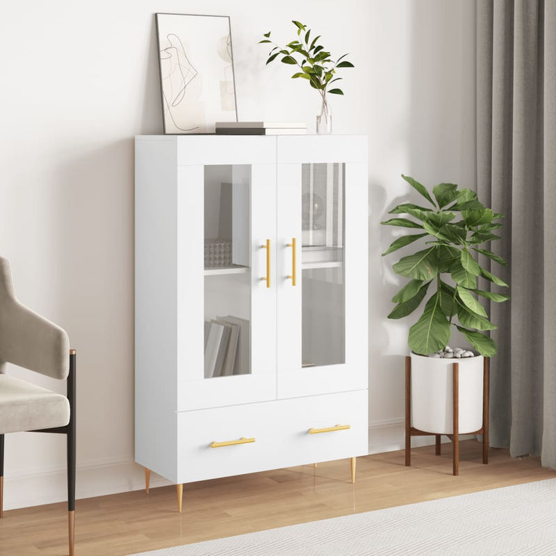 vidaXL fehér szerelt fa magasszekrény 69,5 x 31 x 115 cm