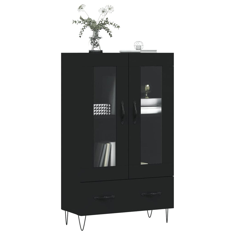 vidaXL fekete szerelt fa magasszekrény 69,5 x 31 x 115 cm