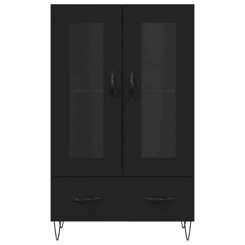 vidaXL fekete szerelt fa magasszekrény 69,5 x 31 x 115 cm