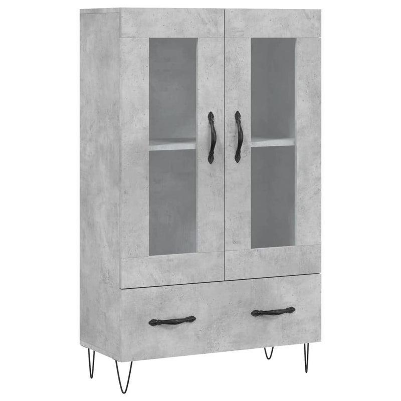 vidaXL betonszürke szerelt fa magasszekrény 69,5 x 31 x 115 cm