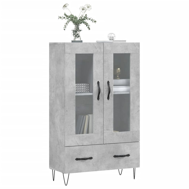 vidaXL betonszürke szerelt fa magasszekrény 69,5 x 31 x 115 cm