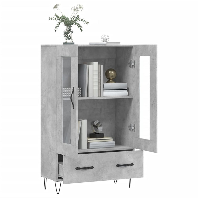 vidaXL betonszürke szerelt fa magasszekrény 69,5 x 31 x 115 cm